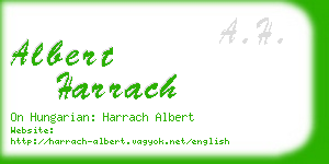 albert harrach business card